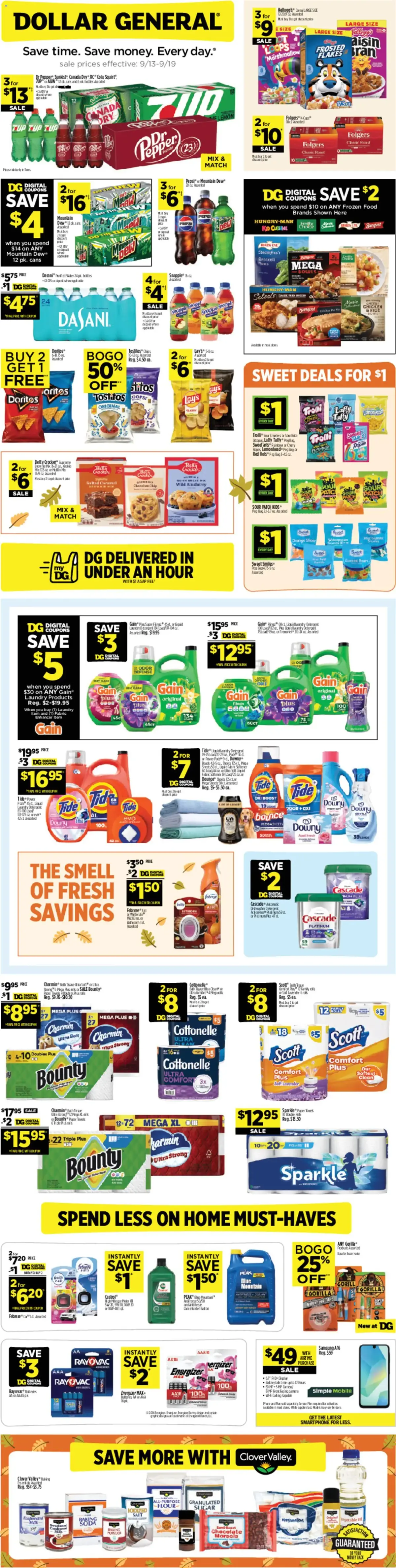 Dollar General Weekly Ad, page 1 of 15, valid 09/13/2026 - 09/19/2026