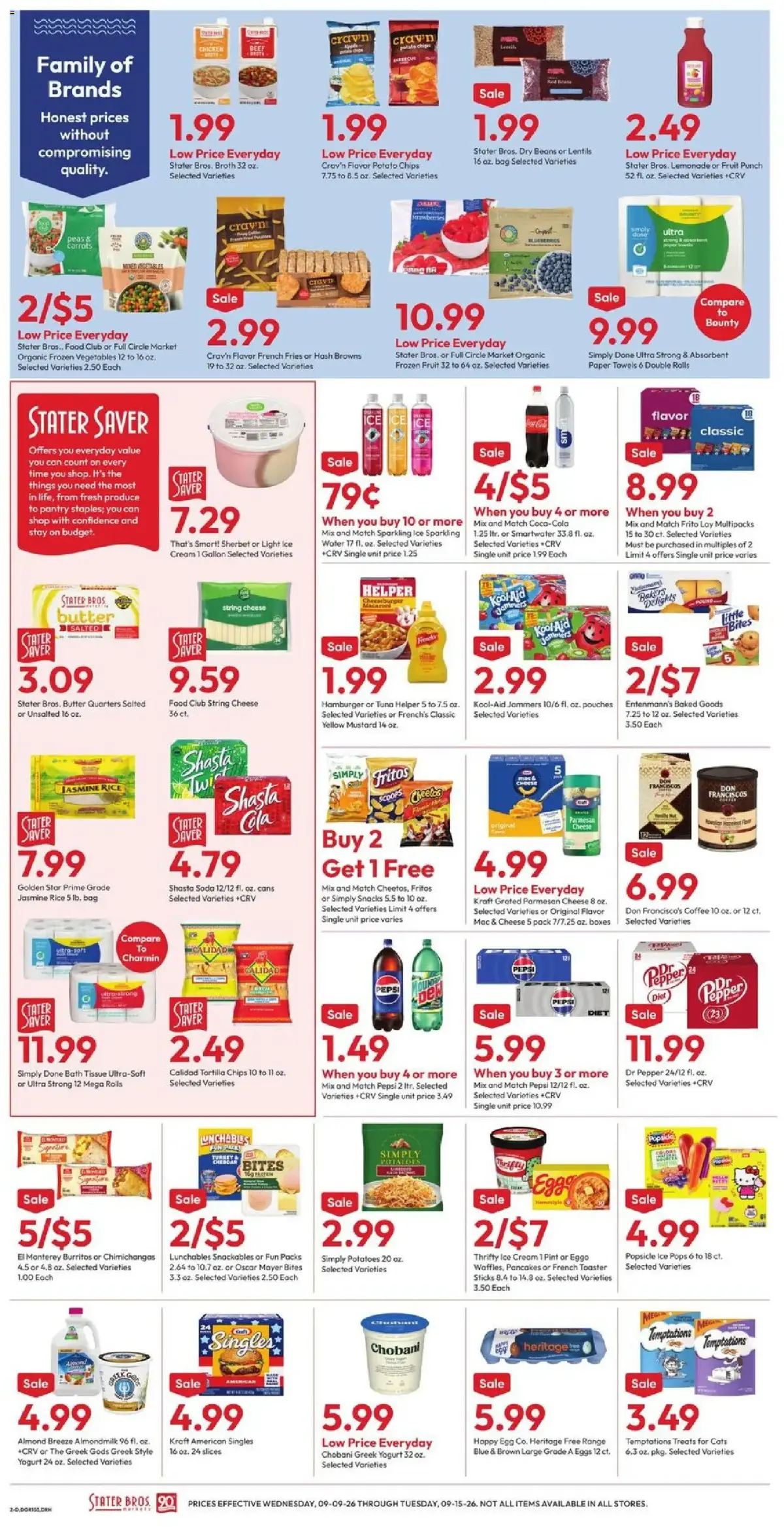 Stater Bros Weekly Ad, page 2 of 9, valid 09/09/2026 - 09/15/2026 — Burrito, Dag Food, Baby Food, Charse Din