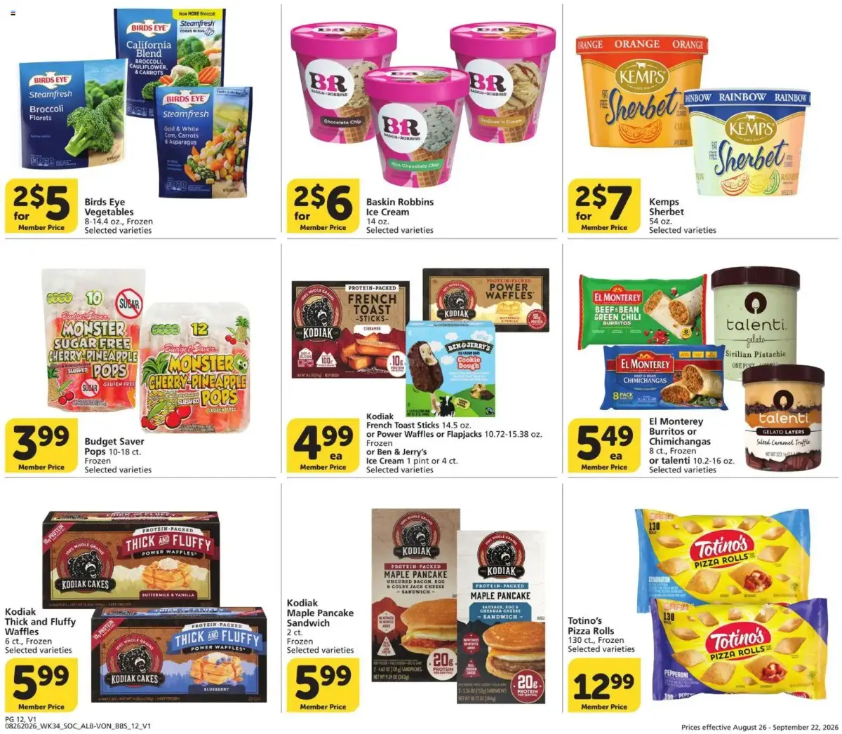 Vons Big Book of Savings, page 12 of 13, valid 08/26/2026 - 09/22/2026