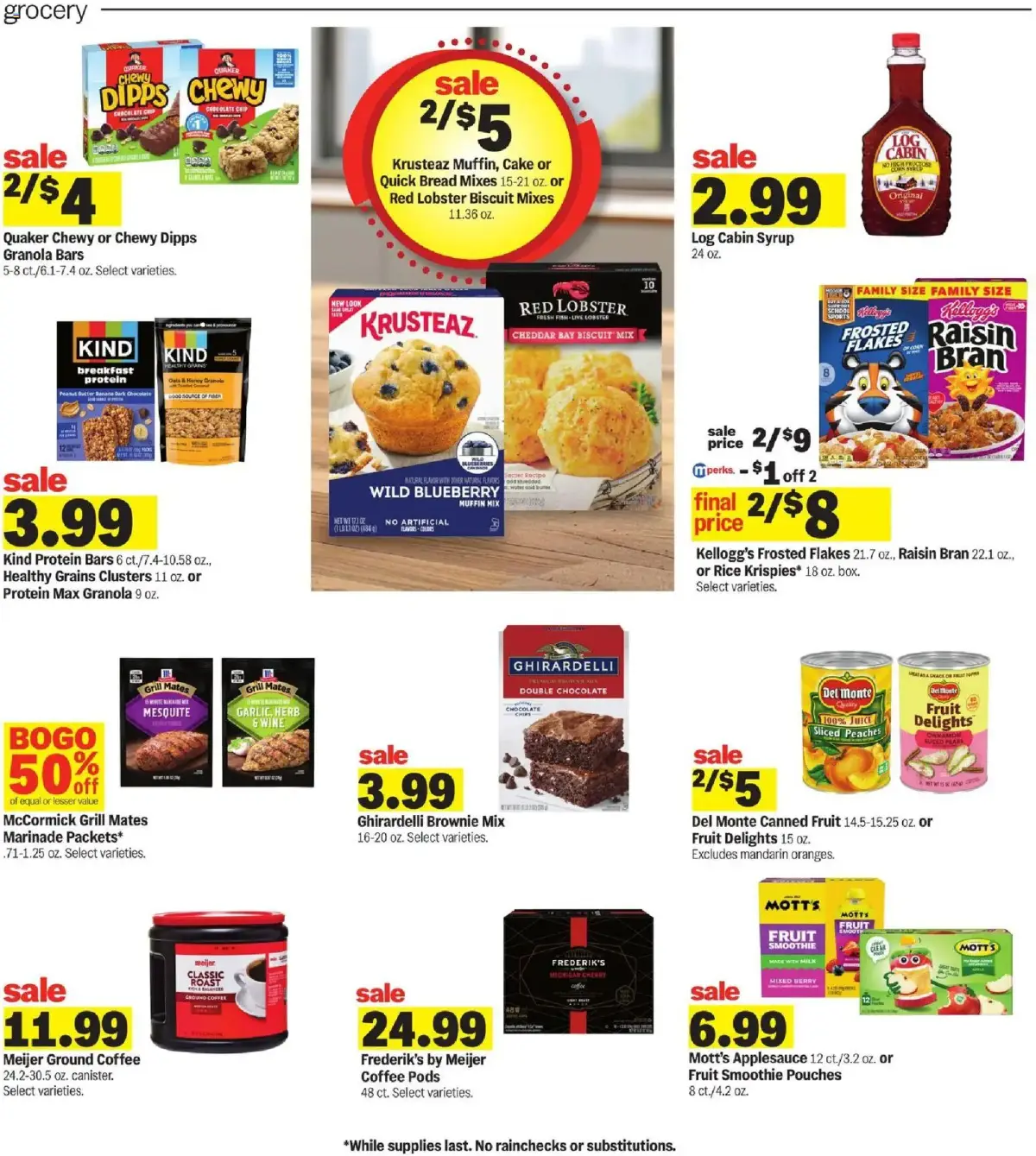 Meijer Weekly Ad, page 10 of 35, valid 09/09/2026 - 09/15/2026 — Fruit, Protein, Grill Maro, Chewy Dipps