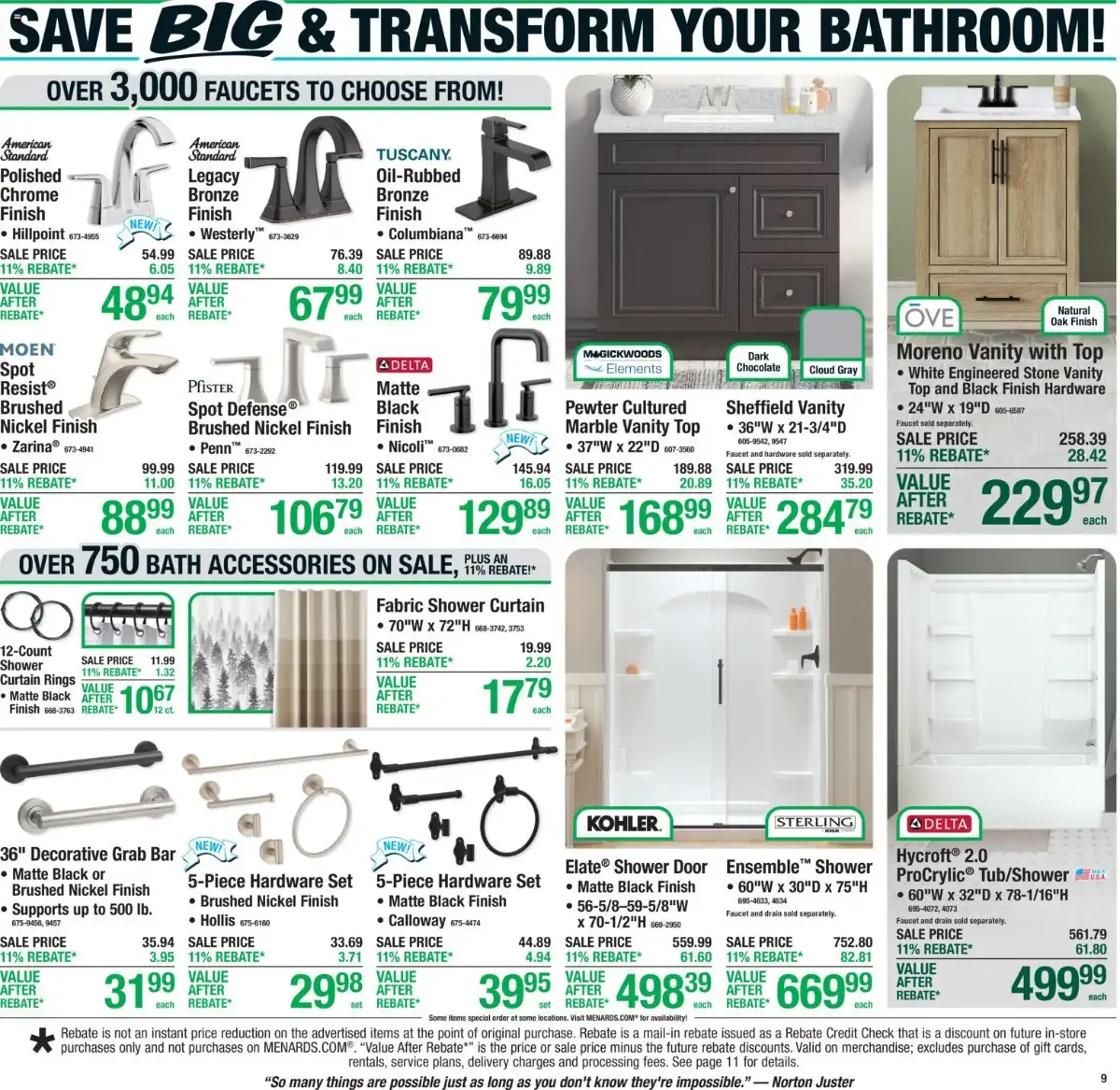 Menards Weekly Ad, page 14 of 22, valid 09/10/2026 - 09/20/2026 — Rebate, After, Direct Wire, Never-Change