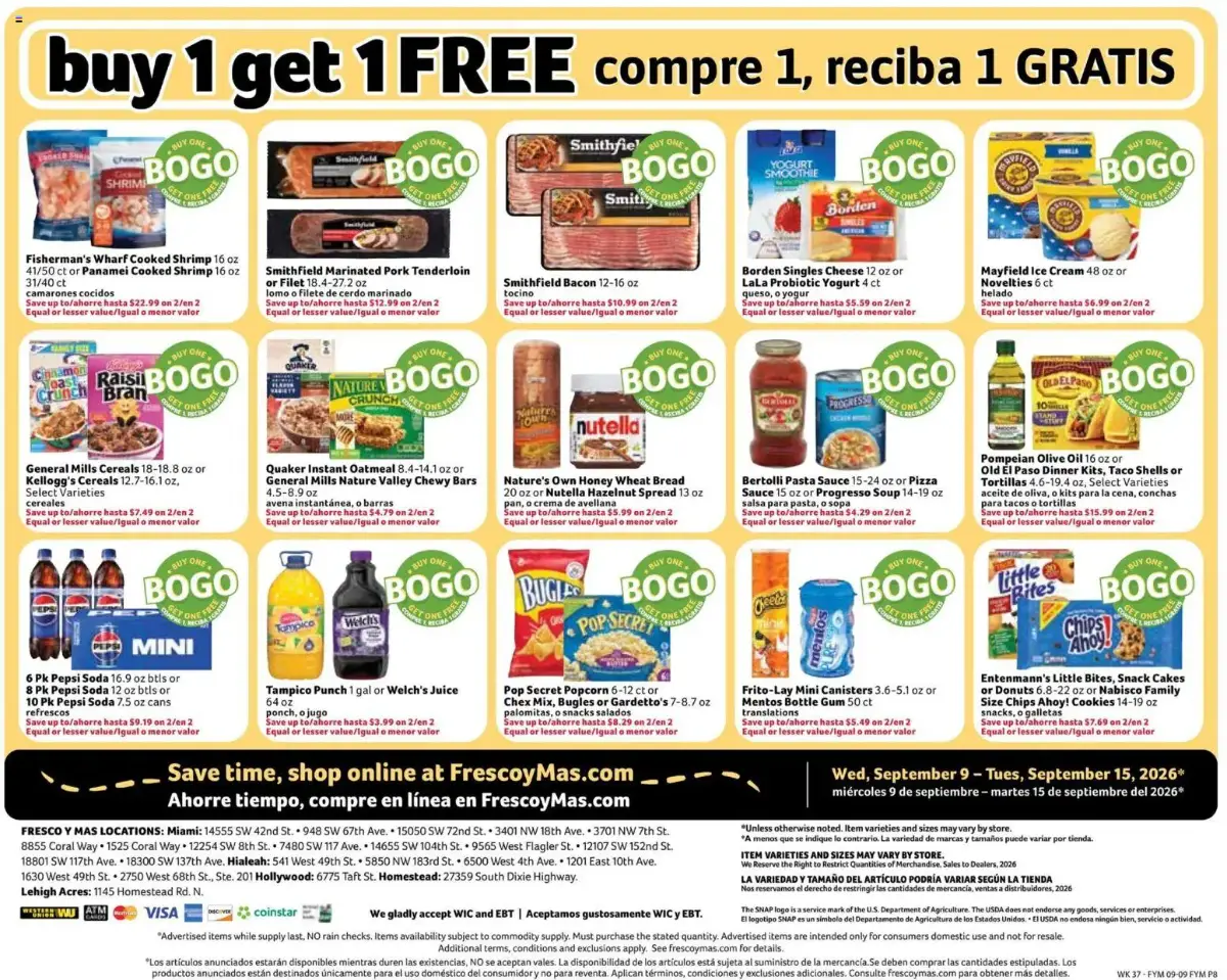 Fresco y Más Weekly Ad, page 8 of 8, valid 09/09/2026 - 09/15/2026 — Vinos, Imported, Hollandia, Rios Red
