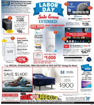 ABC Warehouse Weekly Ad preview, valid 09/06/2026 - 09/12/2026
