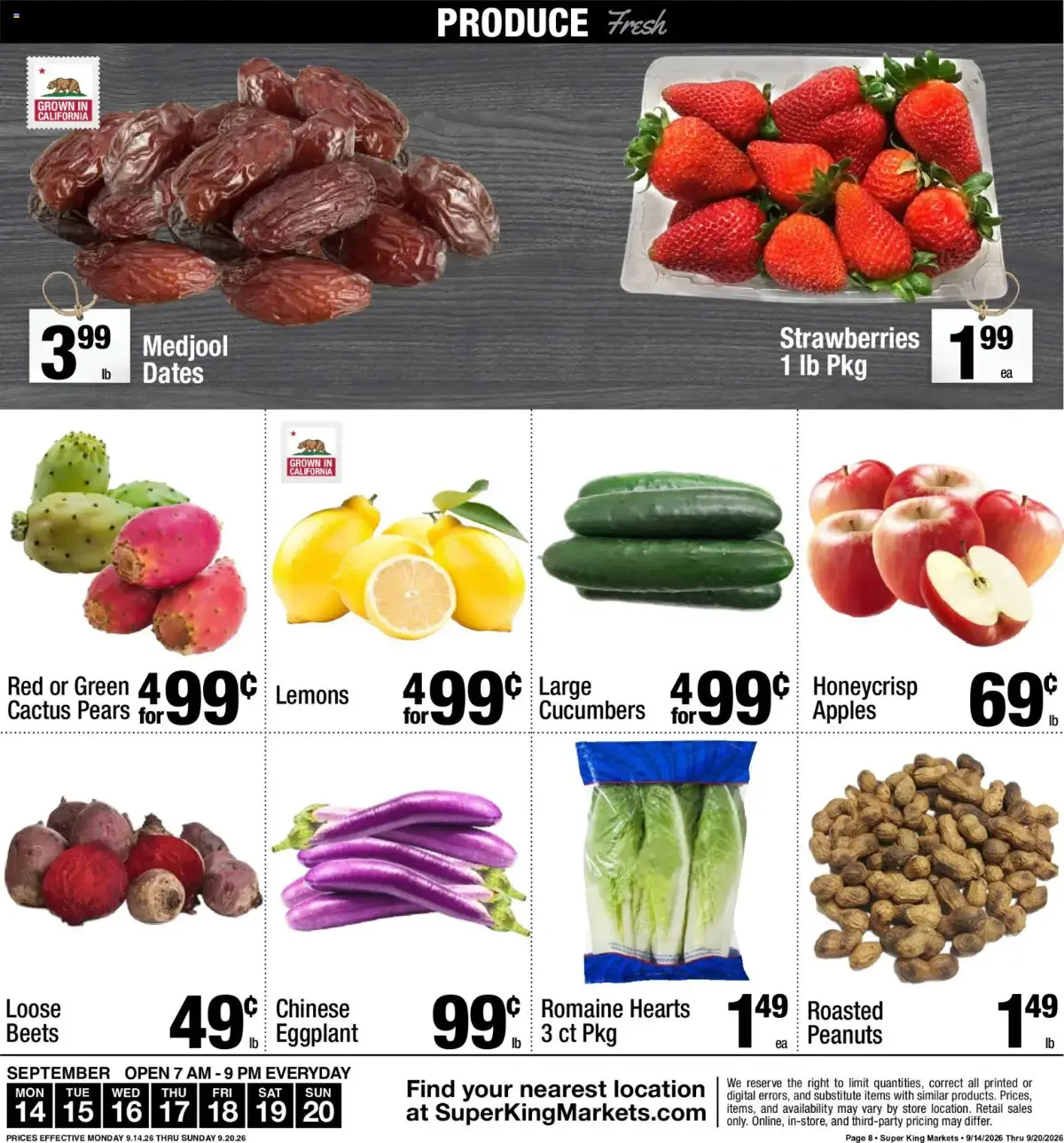 Super King Weekly Ad, page 8 of 8, valid 09/14/2026 - 09/20/2026
