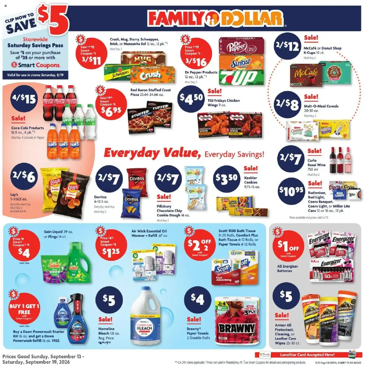 Family Dollar Weekly Ad, page 1 of 13, valid 09/13/2026 - 09/19/2026