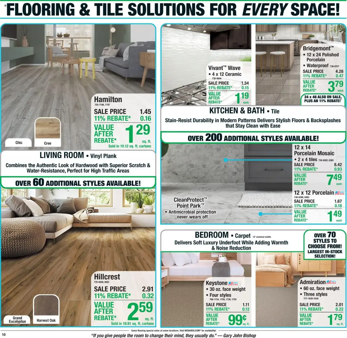 Menards Weekly Ad, page 15 of 22, valid 09/10/2026 - 09/20/2026 — Rebate, After, Brushed, Nickel Finish