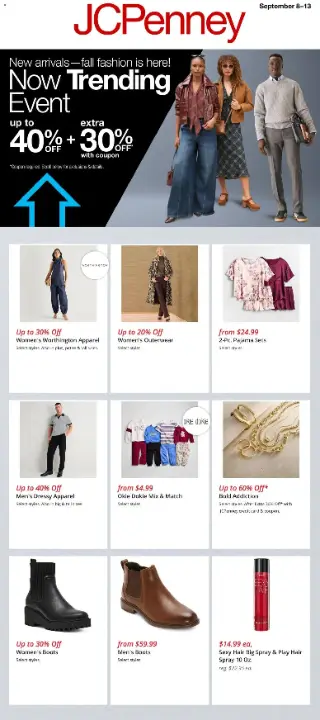 JCPenney Weekly Ad preview, valid 09/08/2026 - 09/13/2026