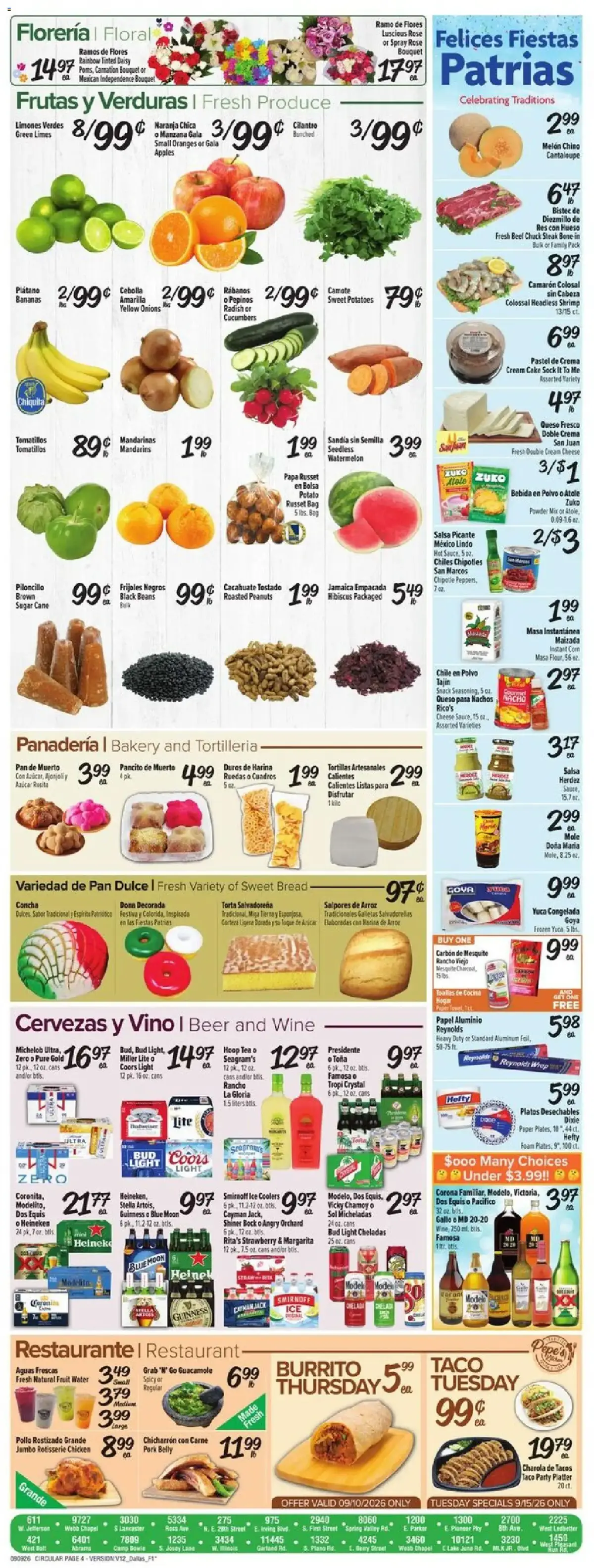 Fiesta Mart Weekly Ad, page 4 of 4, valid 09/09/2026 - 09/15/2026