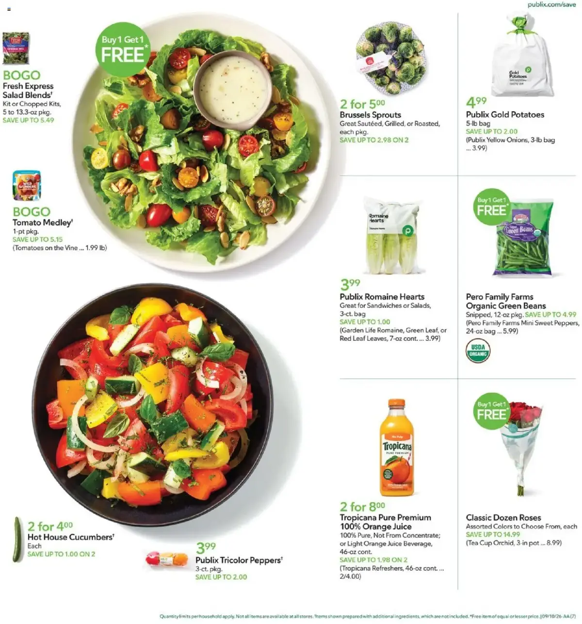 Publix Weekly Ad, page 7 of 20, valid 09/09/2026 - 09/15/2026 — Green Beans, Family Farms, Pero, Florida's