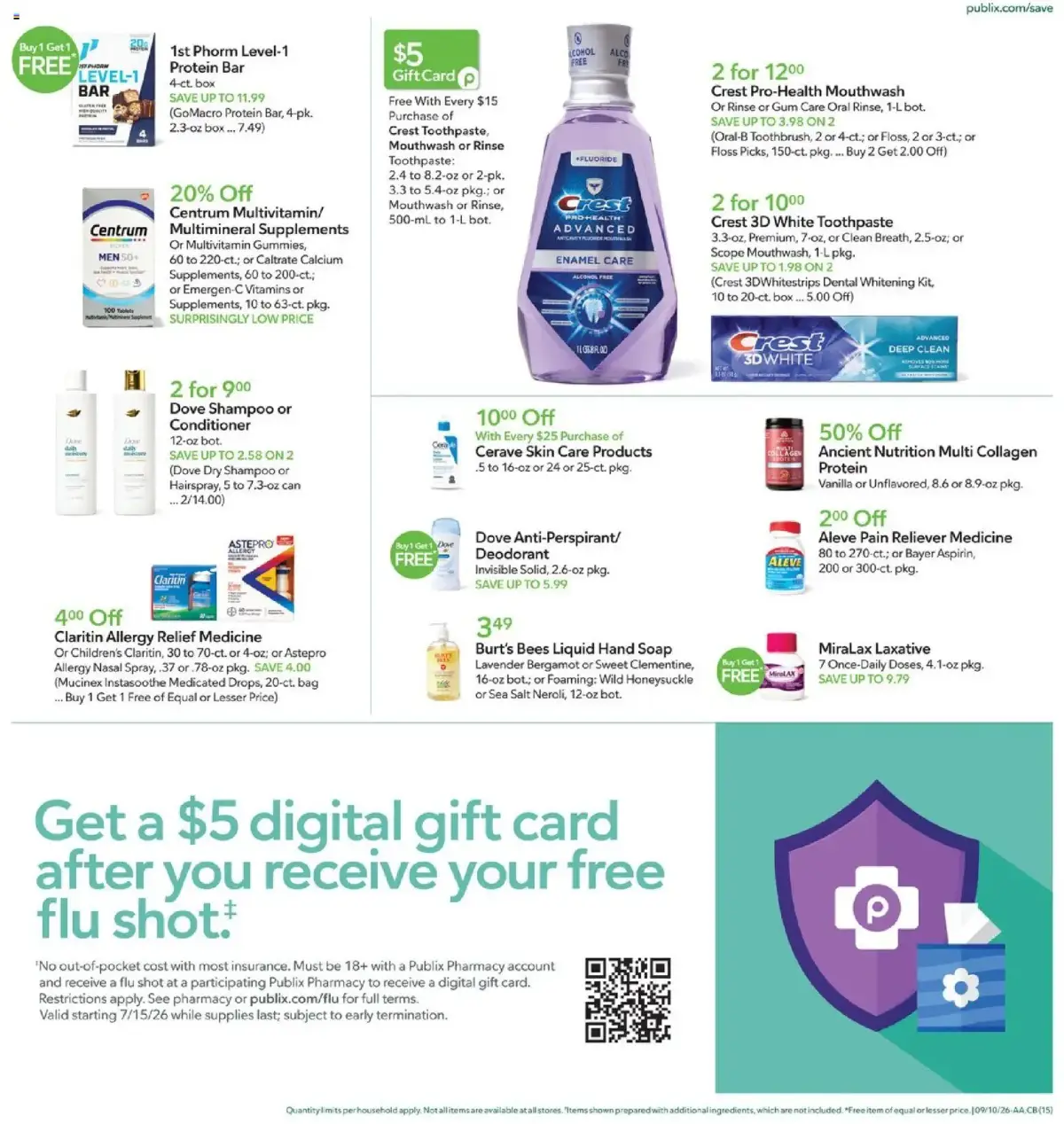 Publix Weekly Ad, page 15 of 20, valid 09/09/2026 - 09/15/2026 — Nature Made, White, Thicken, Products
