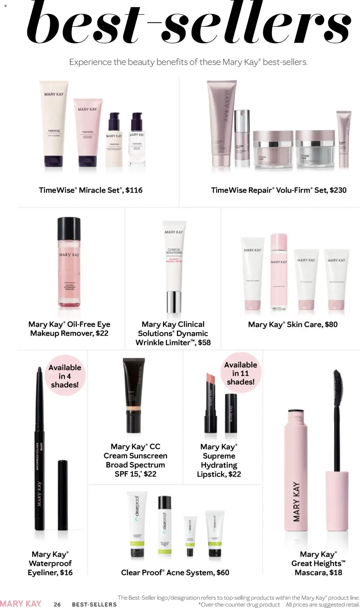 Mary Kay The Look Summer 2026, page 26 of 36, valid 05/16/2026 - 09/16/2026 — Shades, Miracle Set, Acne System, Drug Product