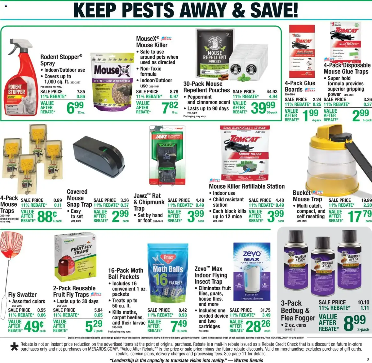 Menards Weekly Ad, page 3 of 22, valid 09/10/2026 - 09/20/2026 — Rebate, After, Black Tan, Peace Mind