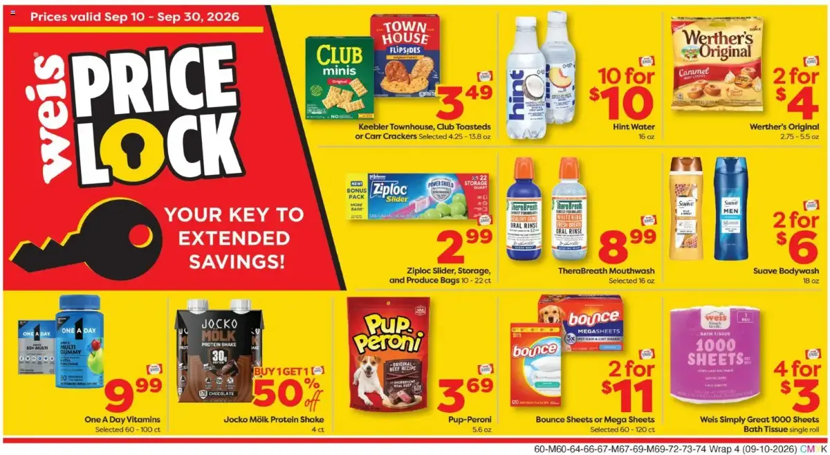 Weis Weekly Ad, page 3 of 7, valid 09/10/2026 - 09/16/2026 — Limits Apply, Clip, Original, Philadelphia