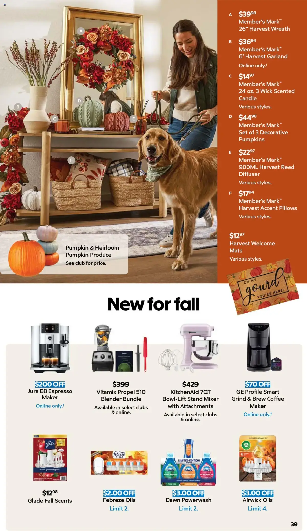 Sam's Club Weekly Ad, page 39 of 44, valid 08/26/2026 - 09/20/2026 — Member's Mark, Various Styles, Maker, Online