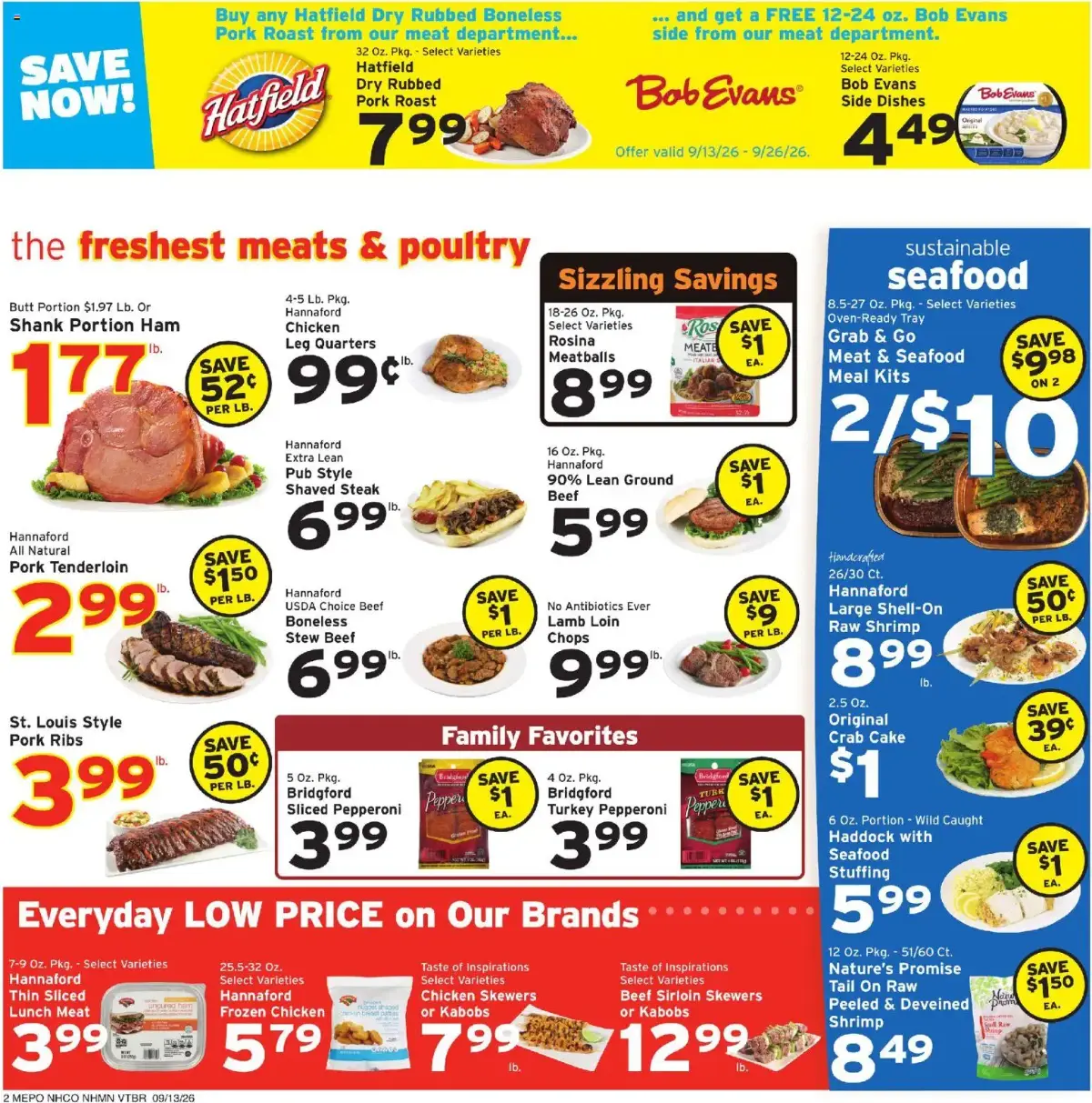 Hannaford Weekly Ad, page 2 of 16, valid 09/13/2026 - 09/19/2026