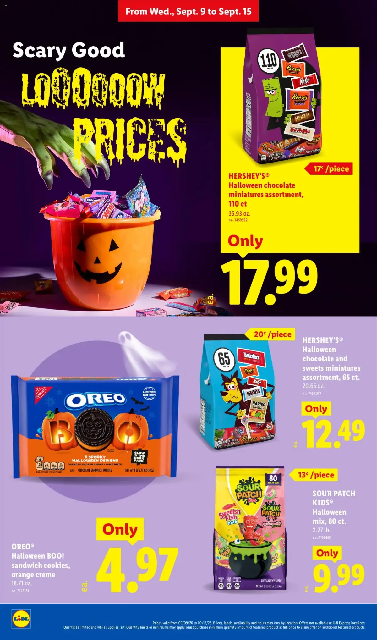Lidl Weekly Ad, page 20 of 34, valid 09/09/2026 - 09/15/2026 — Piece, Halloween, Sour Patch, Orange Creme