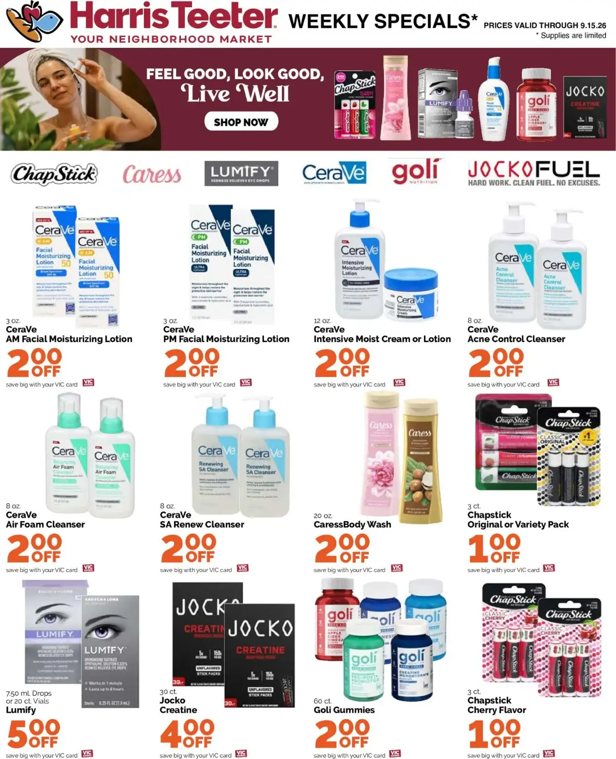 Harris Teeter Weekly Ad, page 12 of 12, valid 09/09/2026 - 09/15/2026 — Chicken, Swanson, Pacific, Broth