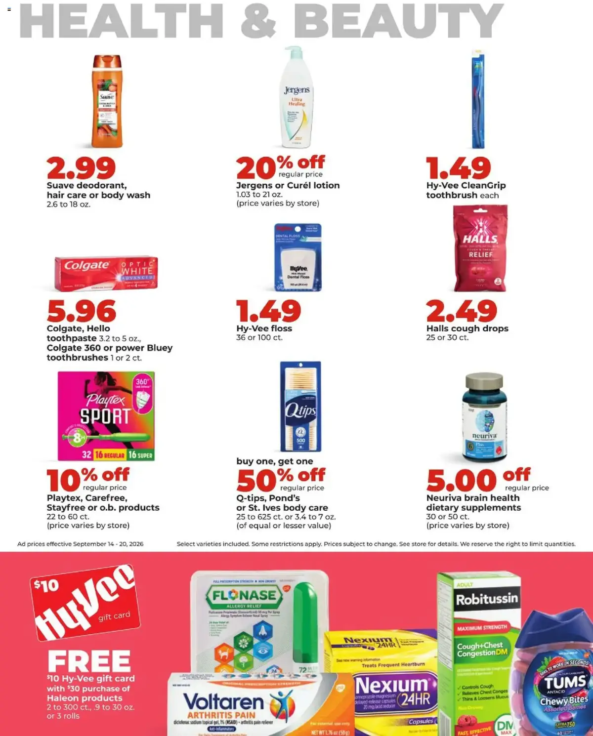 HyVee Weekly Ad, page 40 of 46, valid 09/14/2026 - 09/20/2026
