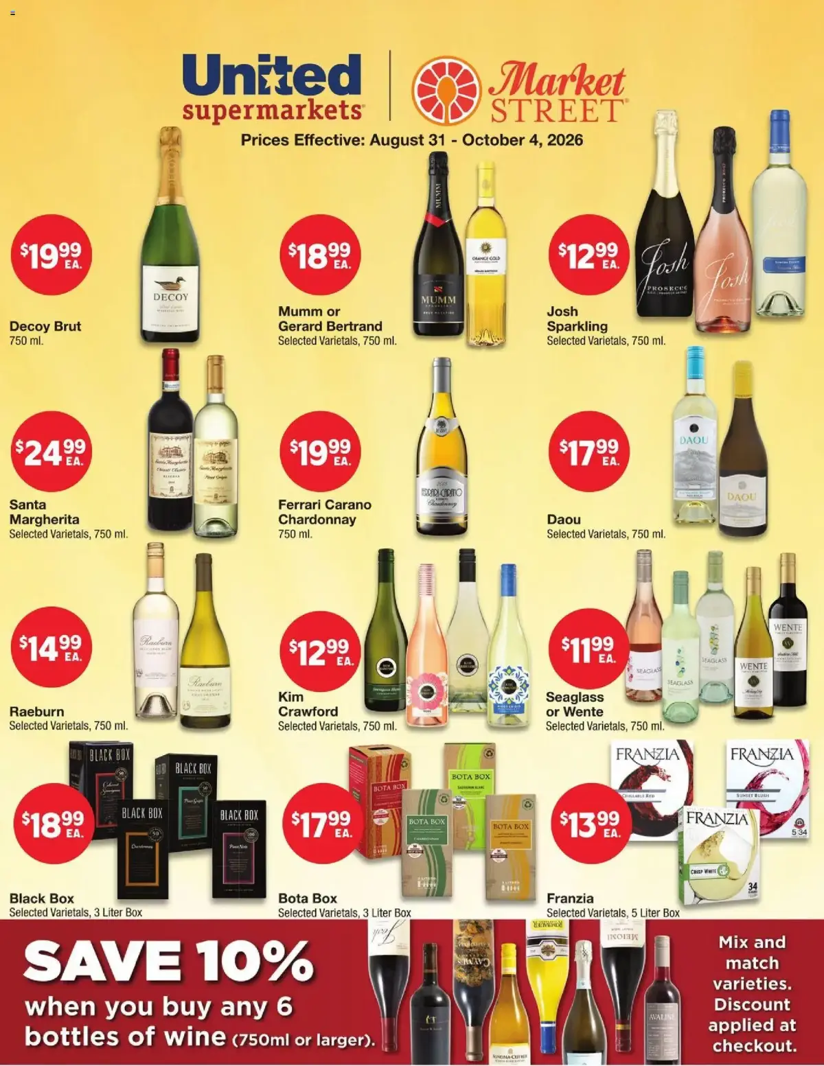18+ United Supermarkets Alcohol Flyer, page 2 of 2, valid 08/31/2026 - 10/04/2026