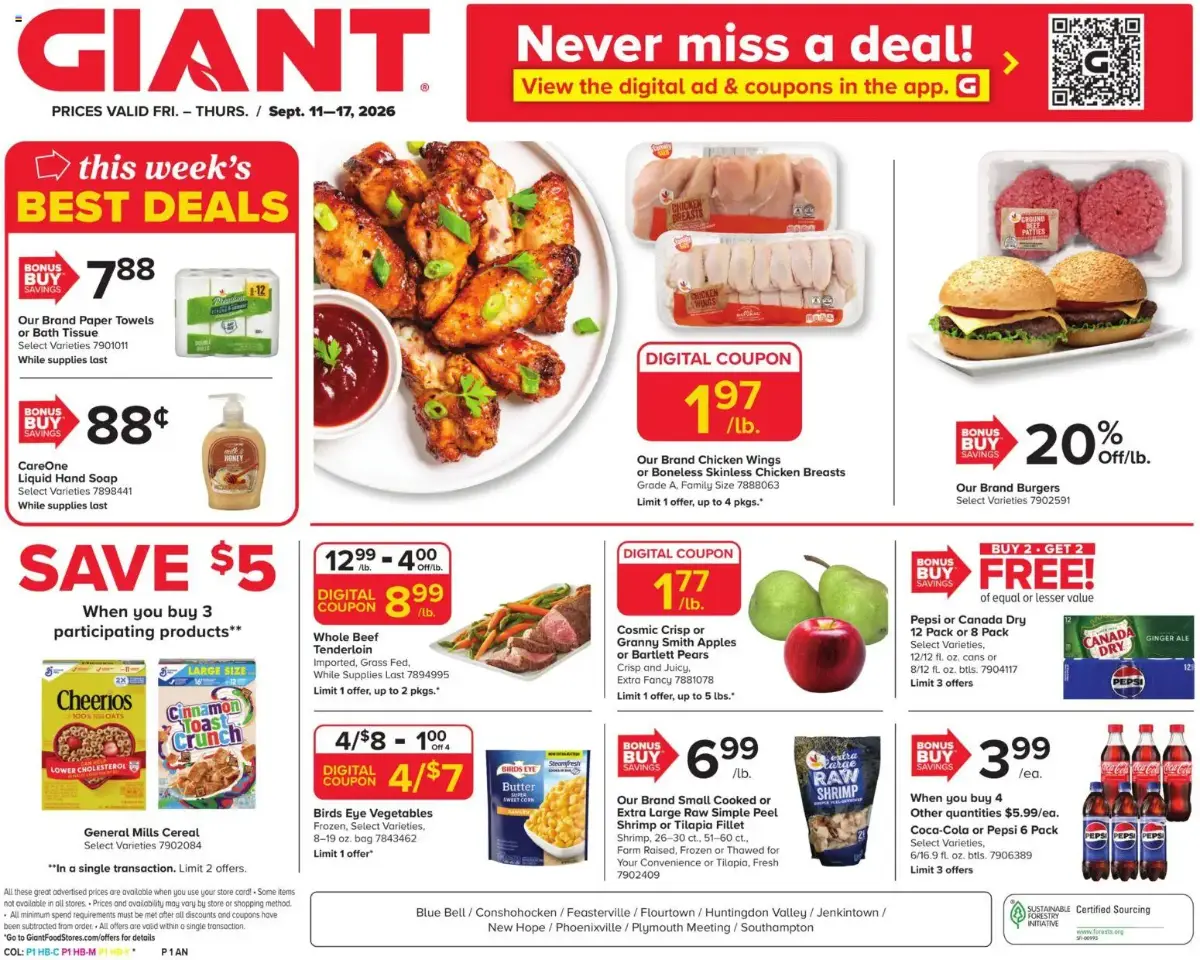 Giant Weekly Ad, page 1 of 24, valid 09/11/2026 - 09/17/2026