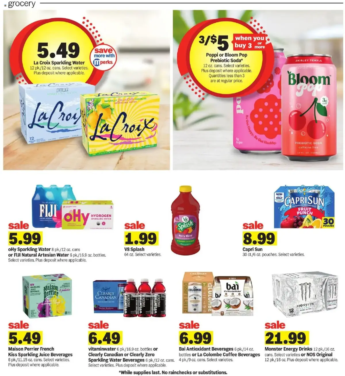 Meijer Weekly Ad, page 13 of 35, valid 09/09/2026 - 09/15/2026 — Sparkling Water, Vitami, Clearly, Bloom Pop