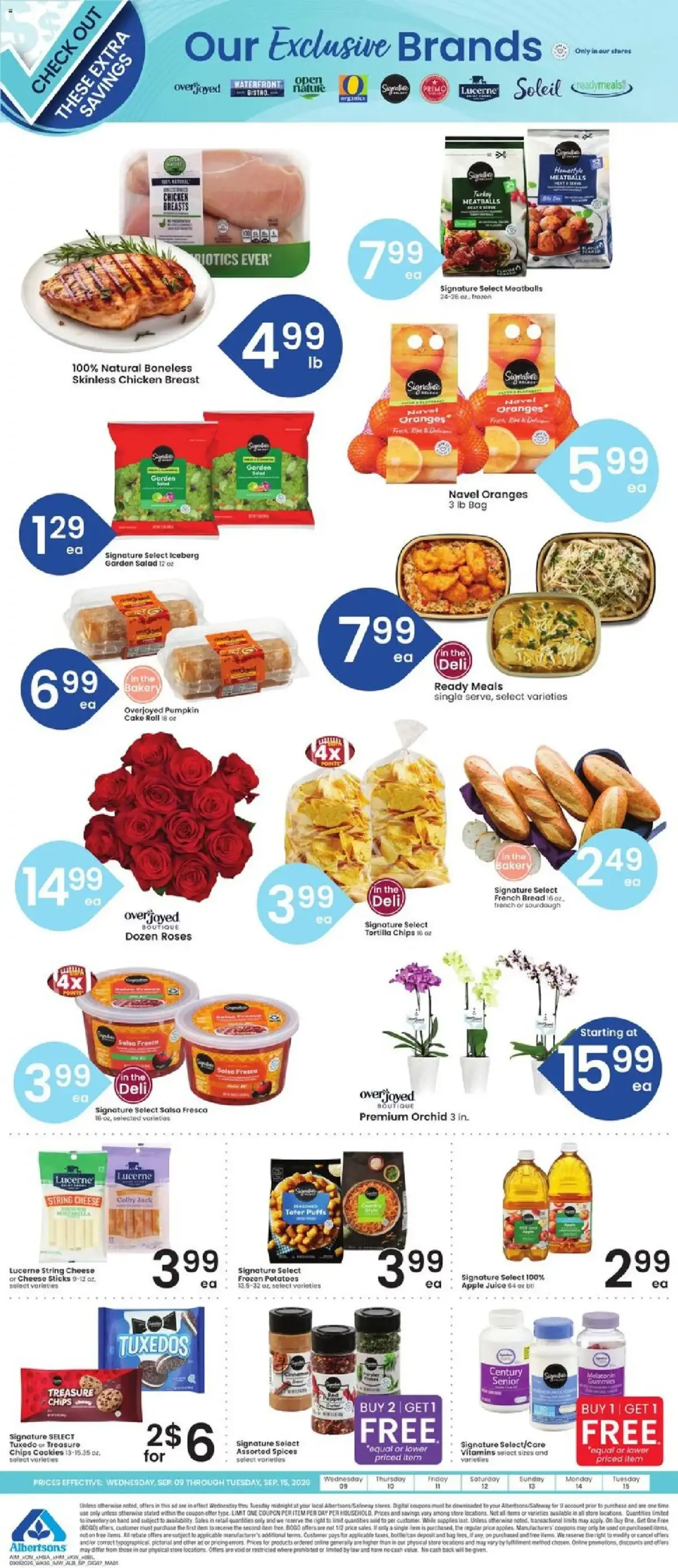 Albertsons Weekly Ad, page 8 of 9, valid 09/09/2026 - 09/15/2026 — Signature, Corona, These Extra, Pink Salmon