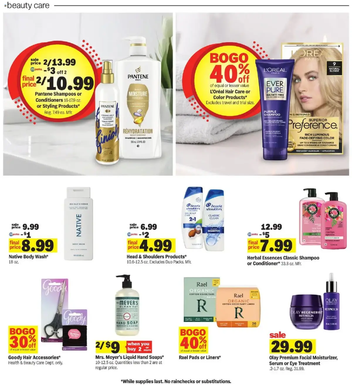 Meijer Weekly Ad, page 27 of 35, valid 09/09/2026 - 09/15/2026 — Native, Shampoo, Organic, Hair Care