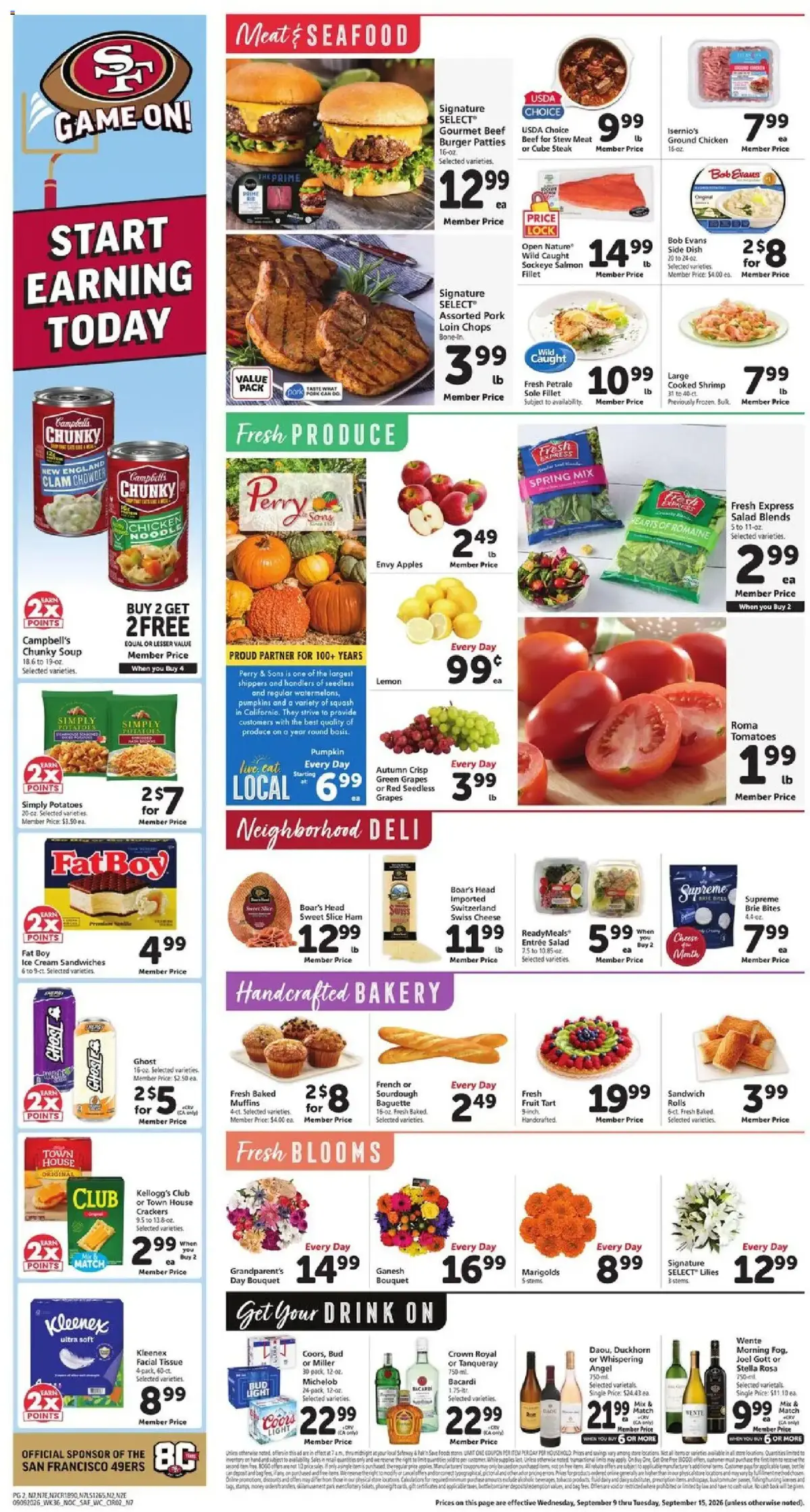 Safeway Weekly Ad, page 2 of 10, valid 09/09/2026 - 09/15/2026 — Signature Select, Local, Fuji Gala, Bell Peppe