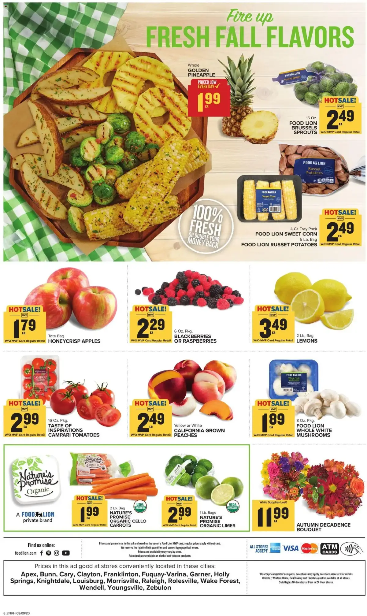Food Lion Weekly Ad, page 3 of 18, valid 09/09/2026 - 09/15/2026 — Hotsale, Grapes, Inspirations, Sun Farms