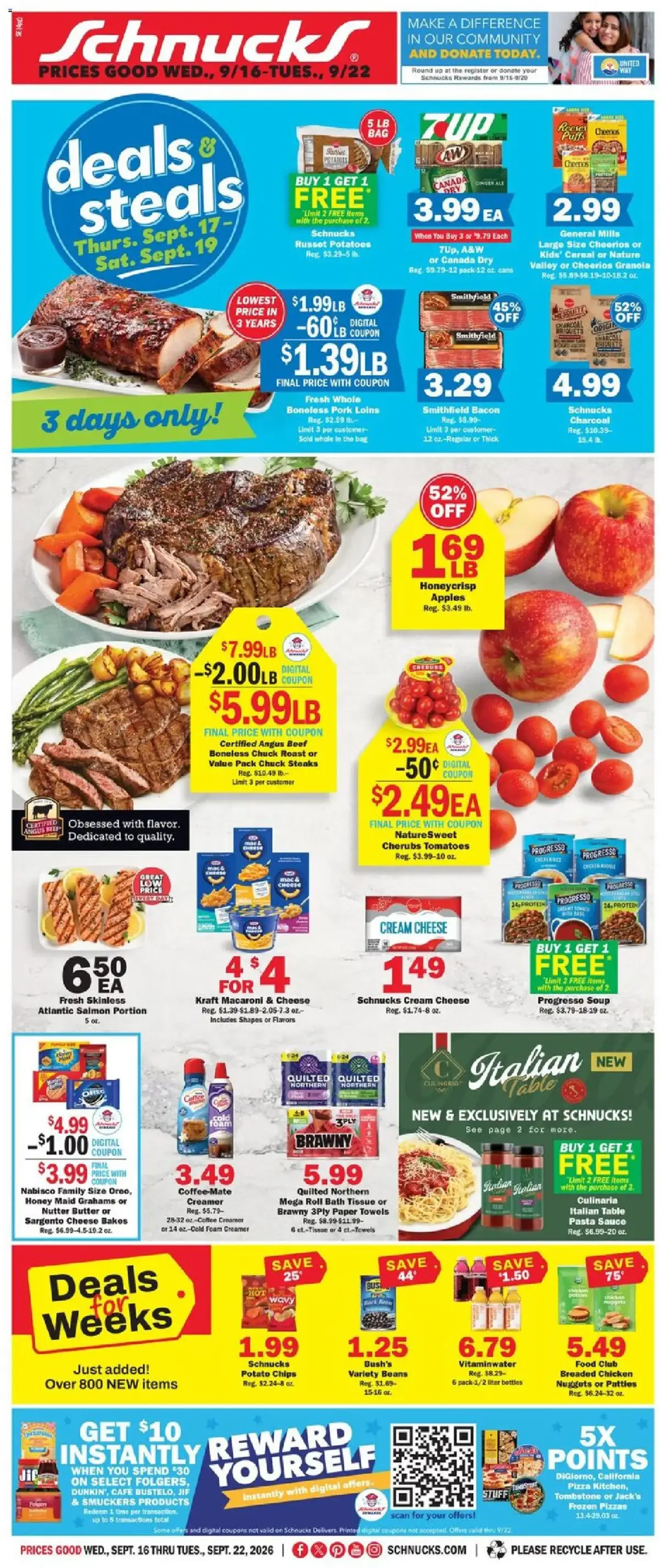 Schnucks Weekly Ad, page 1 of 5, valid 09/16/2026 - 09/22/2026