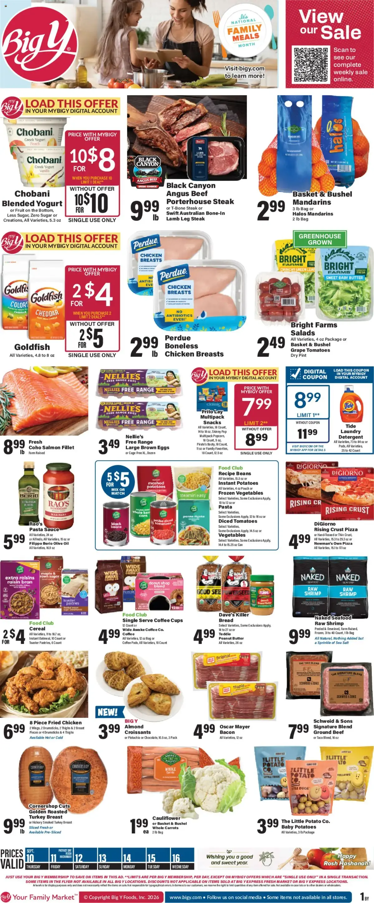 Big Y Weekly Ad, page 1 of 14, valid 09/10/2026 - 09/16/2026