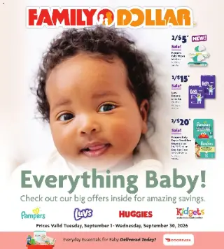Family Dollar Digital Book preview, valid 09/01/2026 - 09/30/2026