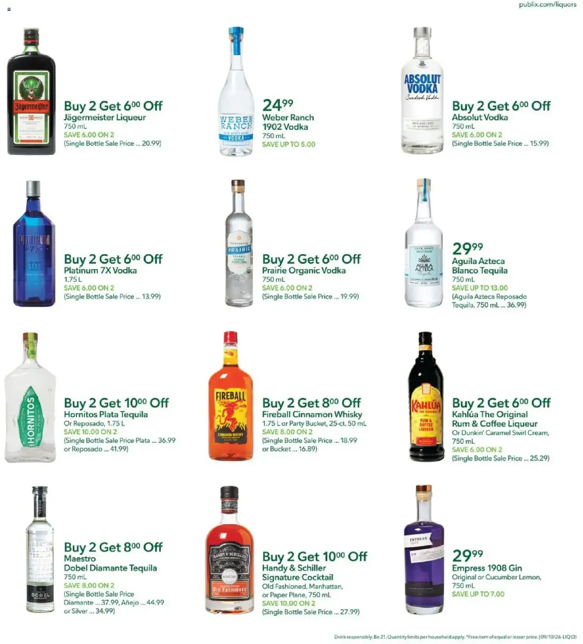 Publix offer from 09/10/2026 Publix Liquor Ad, page 3 of 4, valid 09/10/2026 - 09/16/2026