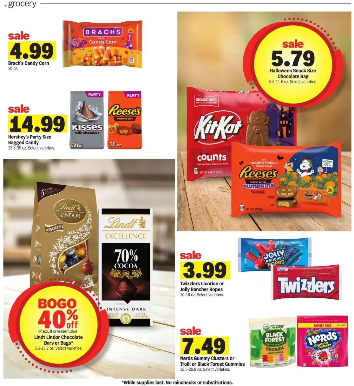 Meijer Weekly Ad, page 11 of 35, valid 09/09/2026 - 09/15/2026 — Candy Corn, Party, Jolly, Bars Bags