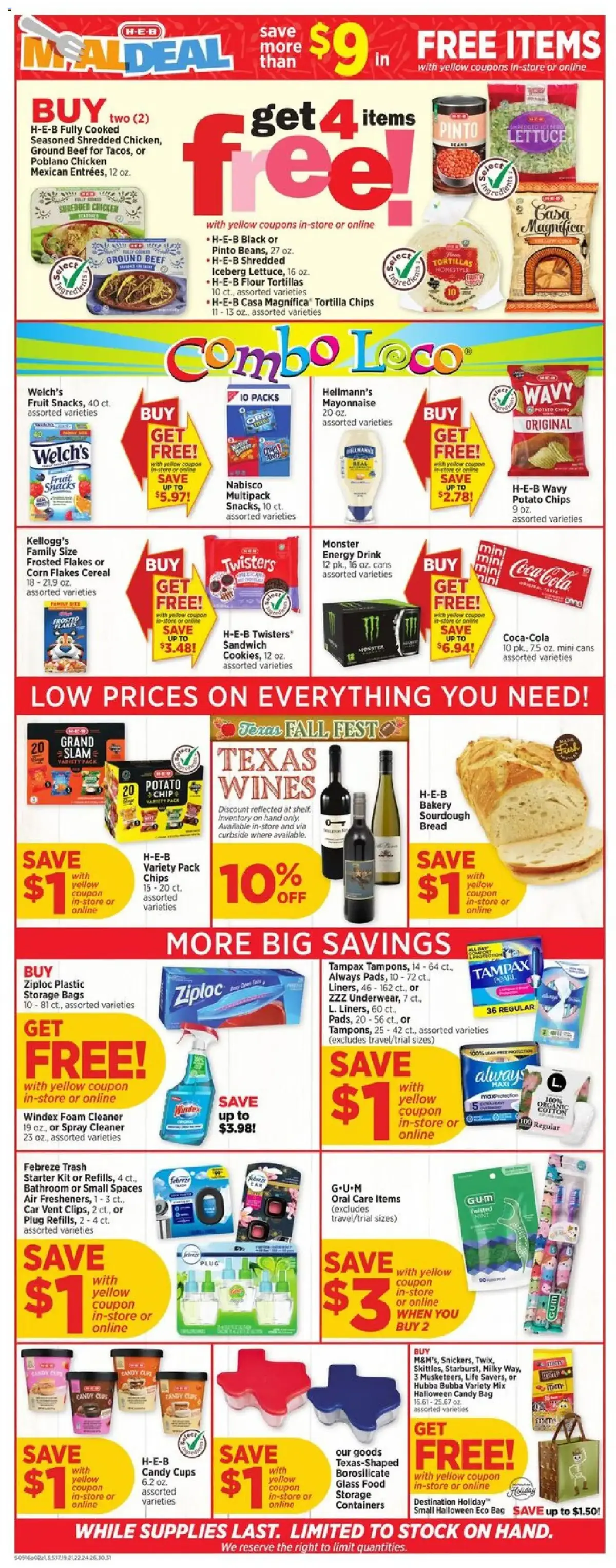 H-E-B Weekly Ad, page 2 of 3, valid 09/16/2026 - 09/22/2026