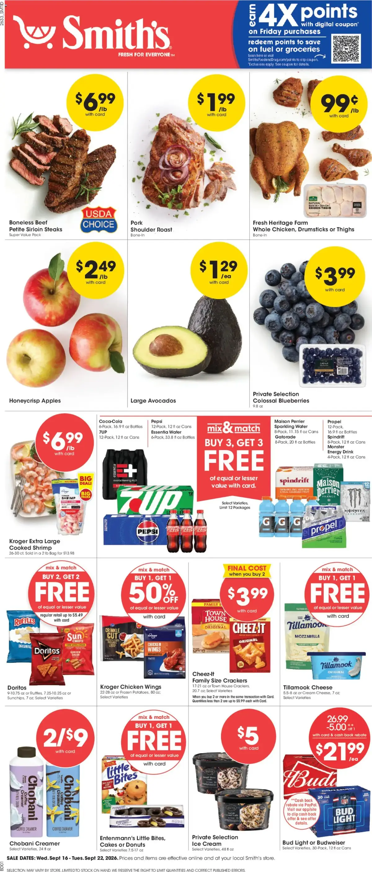 Smith's Weekly Ad, page 1 of 13, valid 09/16/2026 - 09/22/2026