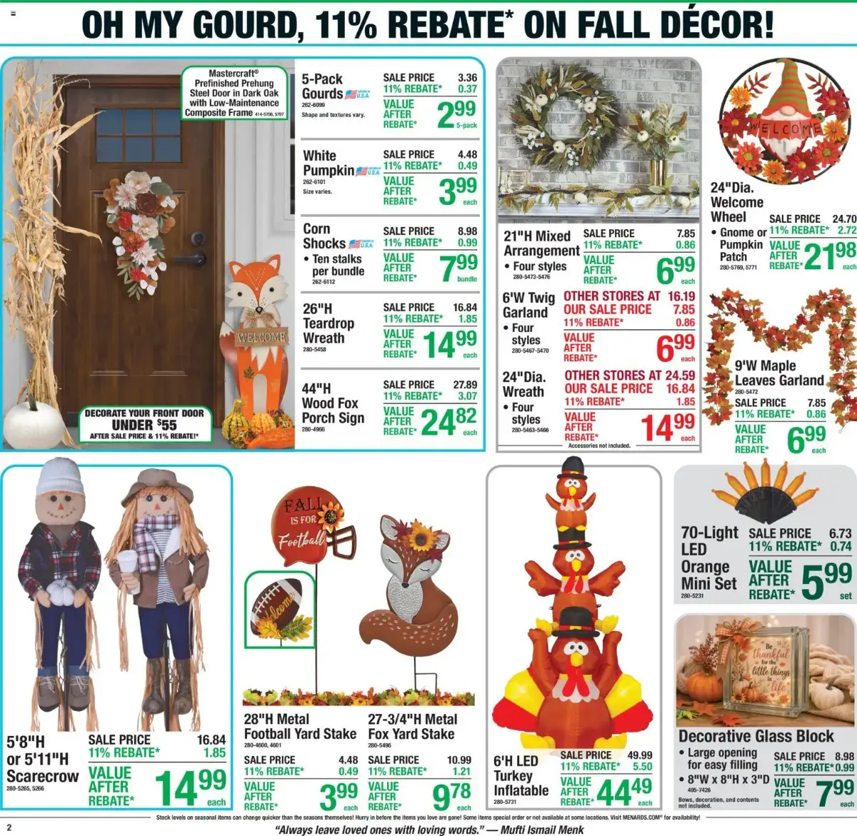 Menards Weekly Ad, page 2 of 22, valid 09/10/2026 - 09/20/2026 — Rebate, After, Ports, Fixed Wall