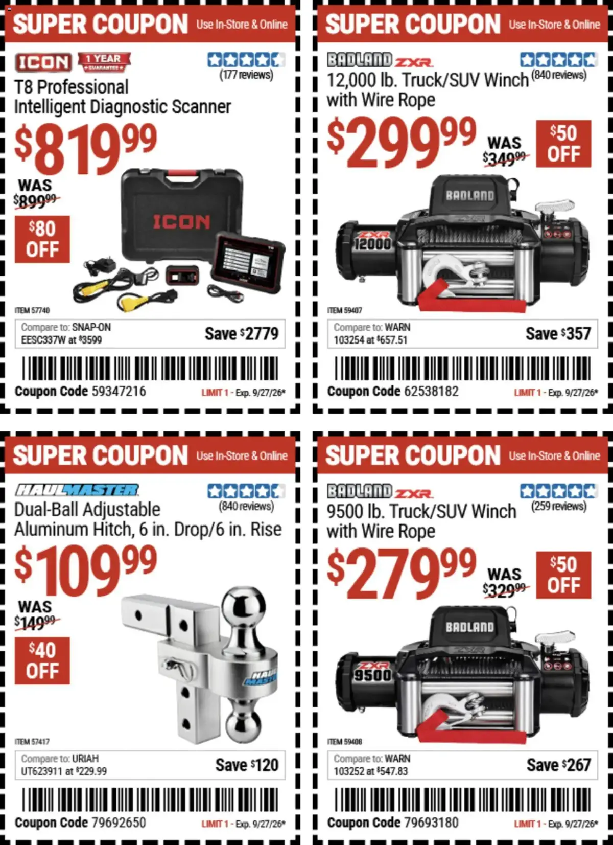 Harbor Freight Weekly Ad, page 3 of 18, valid 09/14/2026 - 09/27/2026