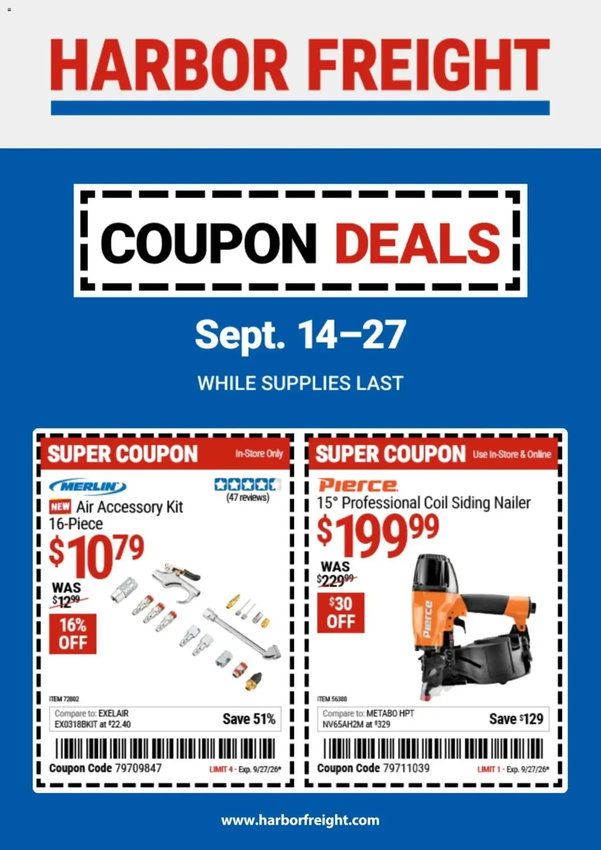 Harbor Freight Weekly Ad, page 1 of 18, valid 09/14/2026 - 09/27/2026