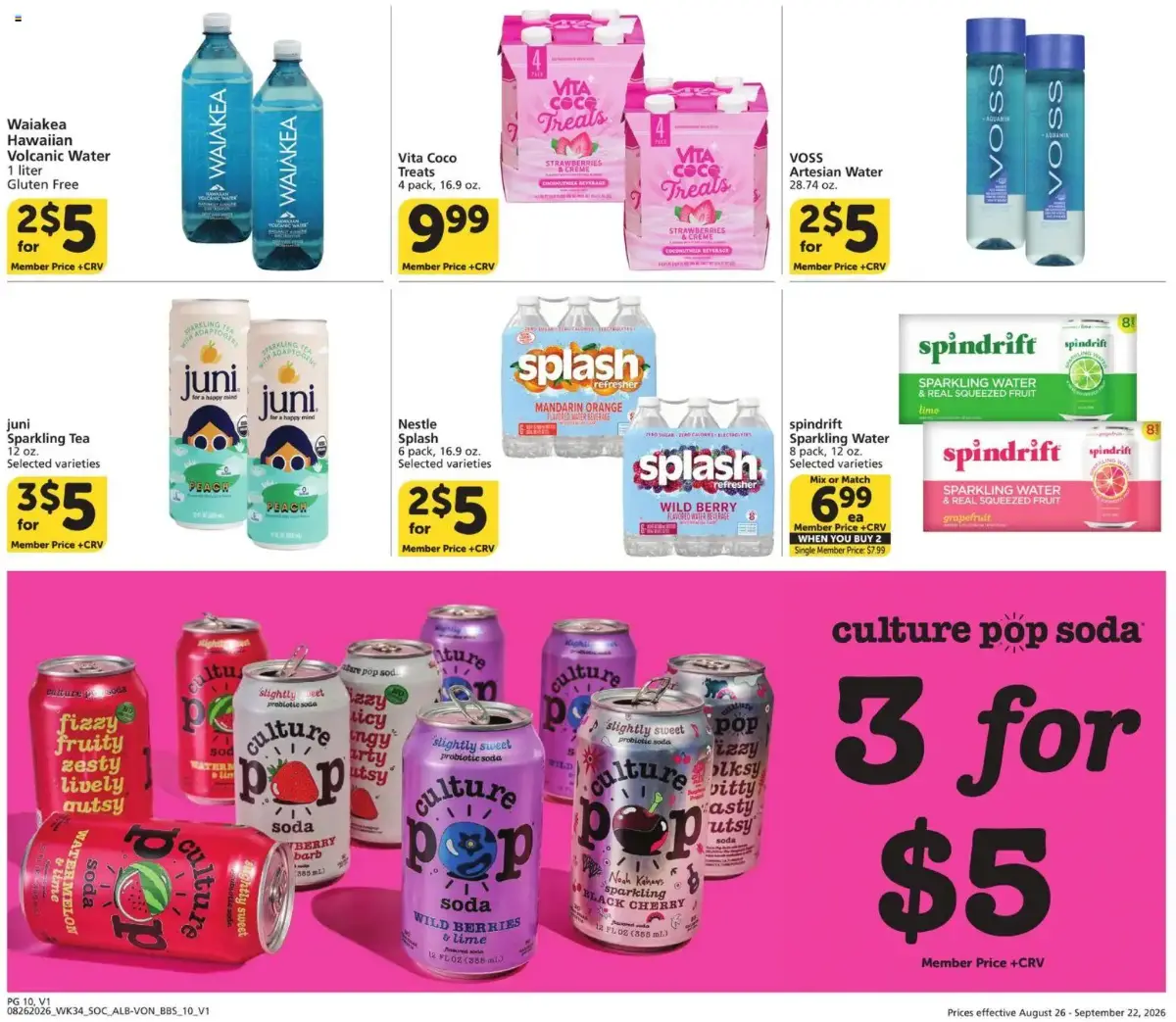 Vons Big Book of Savings, page 10 of 13, valid 08/26/2026 - 09/22/2026