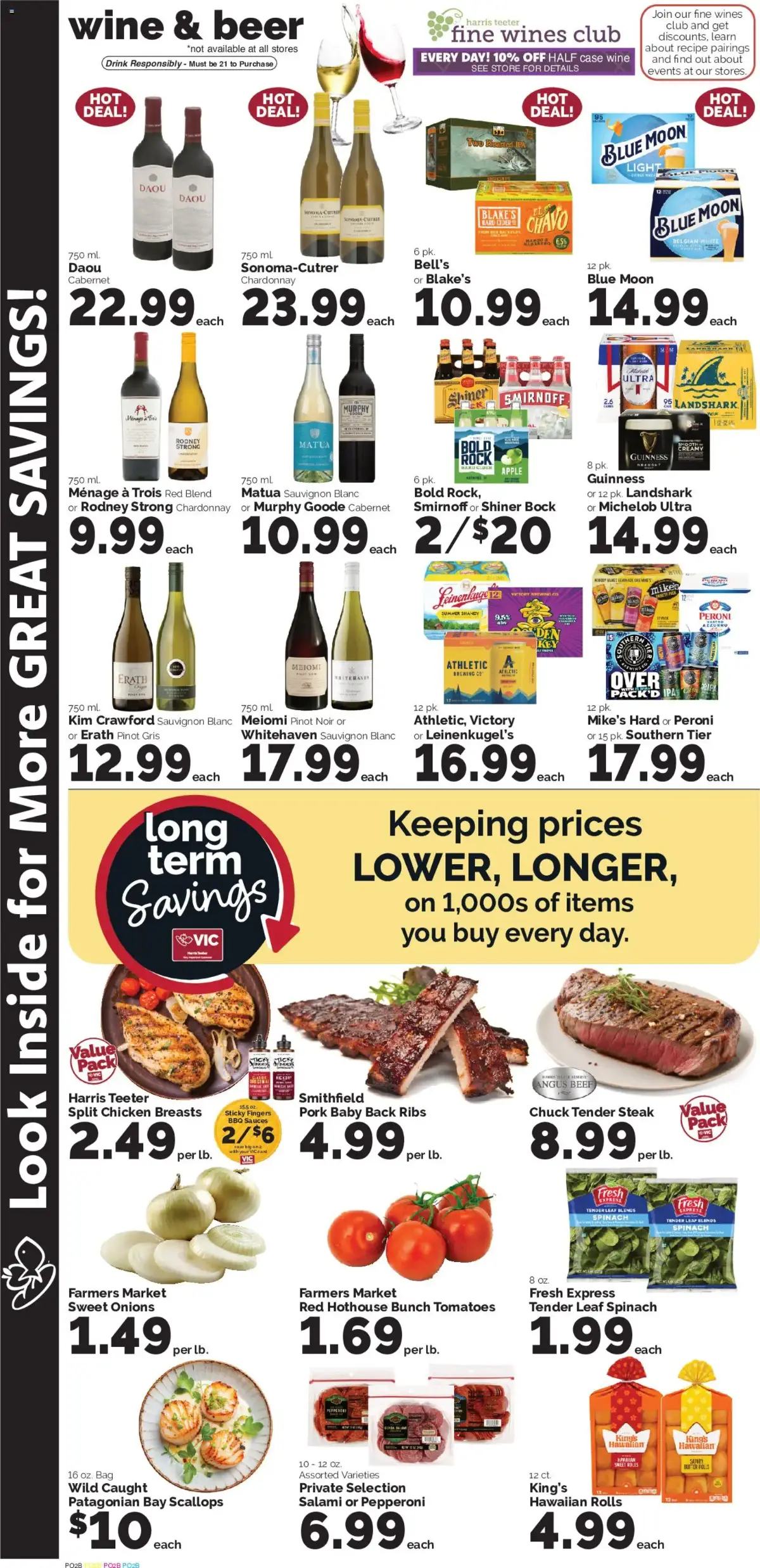 Harris Teeter Weekly Ad, page 9 of 12, valid 09/09/2026 - 09/15/2026 — Farmers Market, Mikes, Iced Tea, Wine Beer