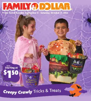Family Dollar Halloween Book preview, valid 09/08/2026 - 10/31/2026