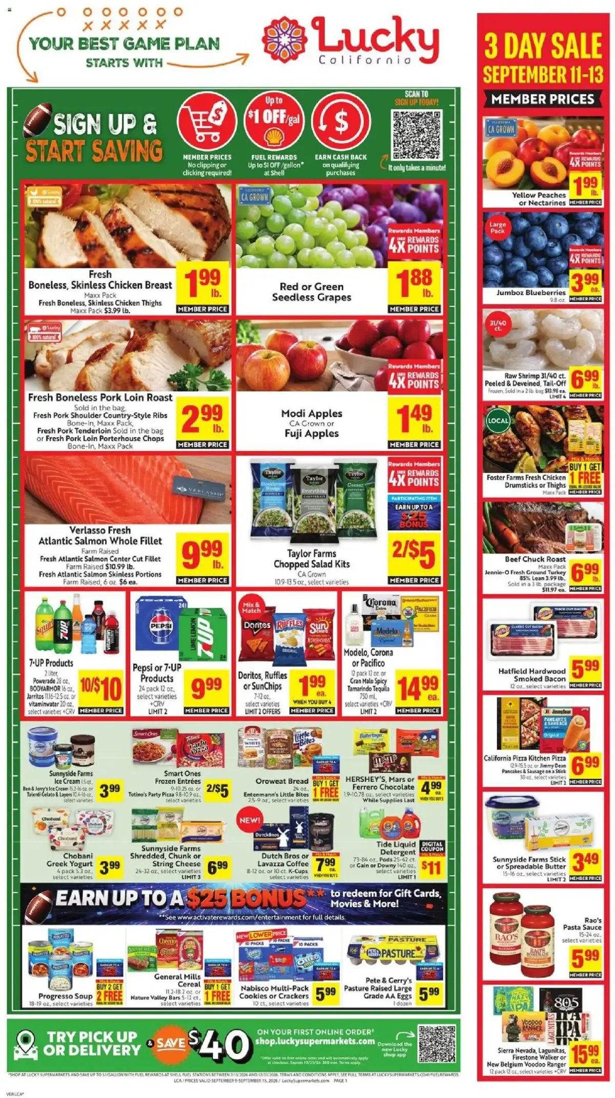 Lucky Supermarkets Weekly Ad, page 1 of 4, valid 09/09/2026 - 09/15/2026