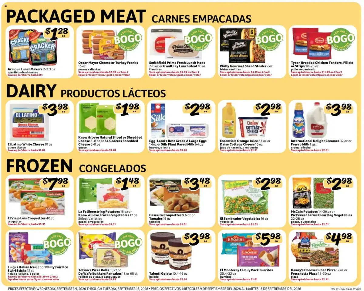 Fresco y Más Weekly Ad, page 5 of 8, valid 09/09/2026 - 09/15/2026 — Hand, Pan Maiz, Apple Pie, Fruit Pies