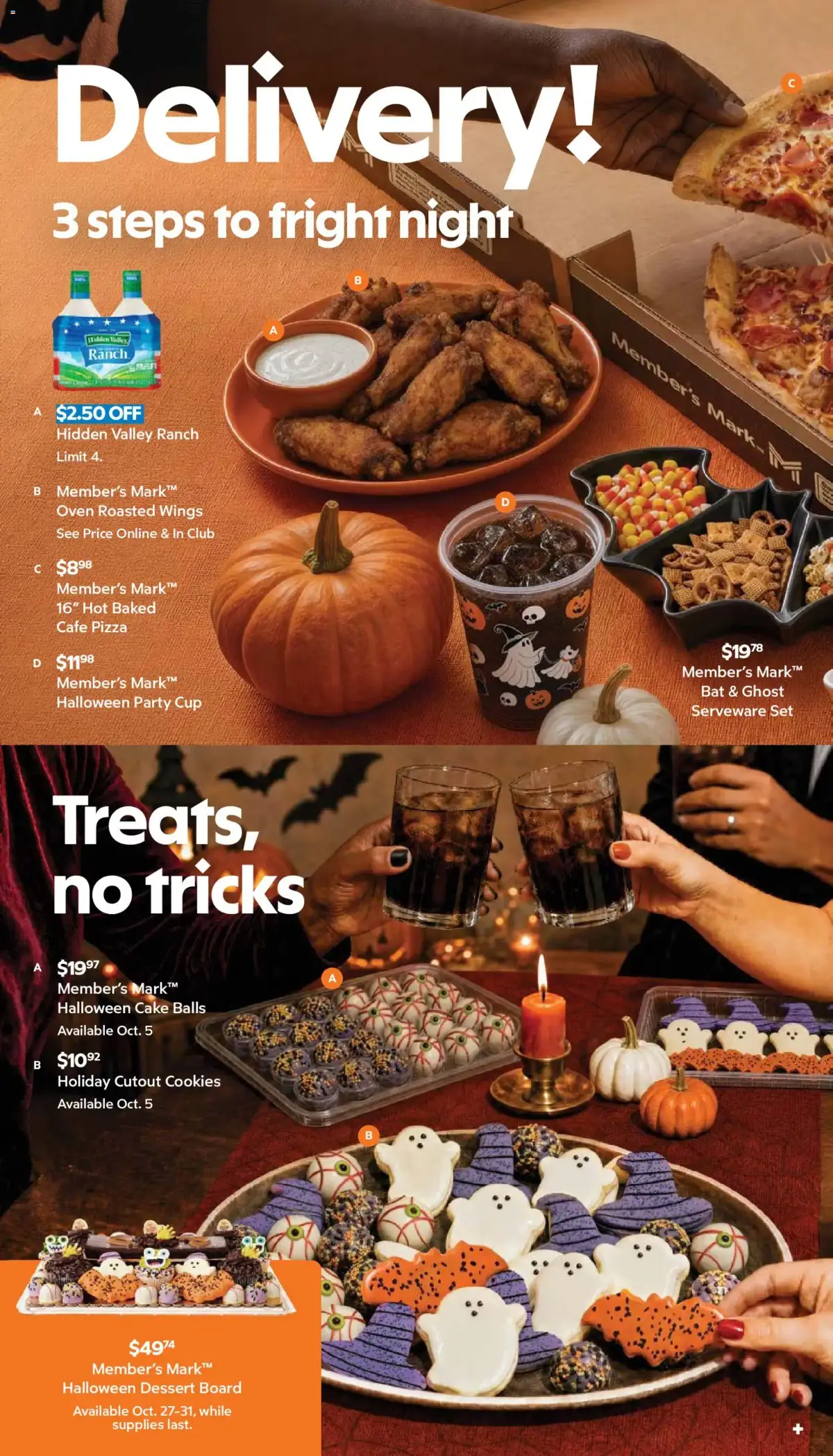 Sam's Club Weekly Ad, page 28 of 44, valid 08/26/2026 - 09/20/2026 — Member's Mark, Halloween, Hot Baked, Party Cup