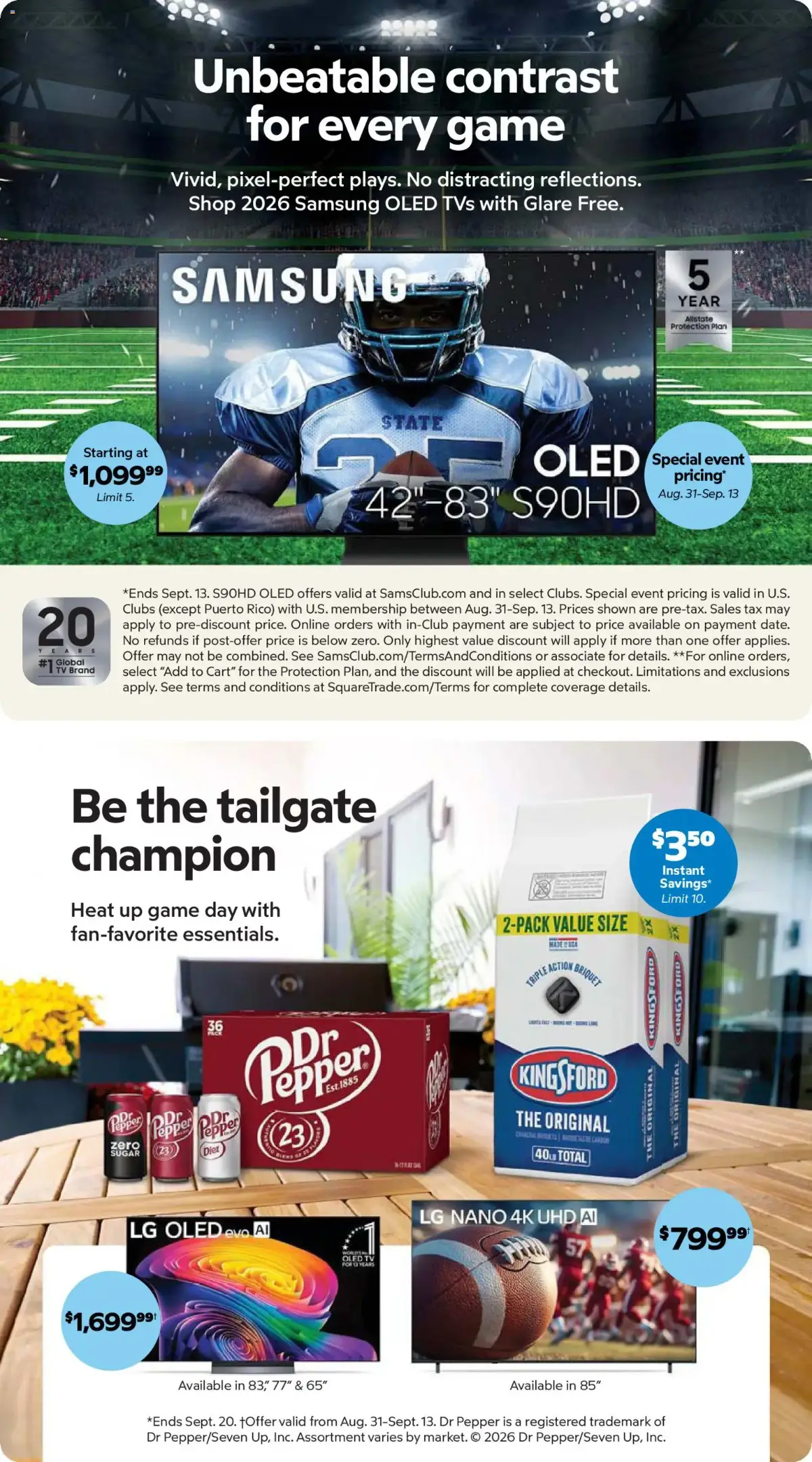 Sam's Club Weekly Ad, page 15 of 44, valid 08/26/2026 - 09/20/2026 — Special Event, Unbeatable Contrast, Fan-favorite Essentials, State