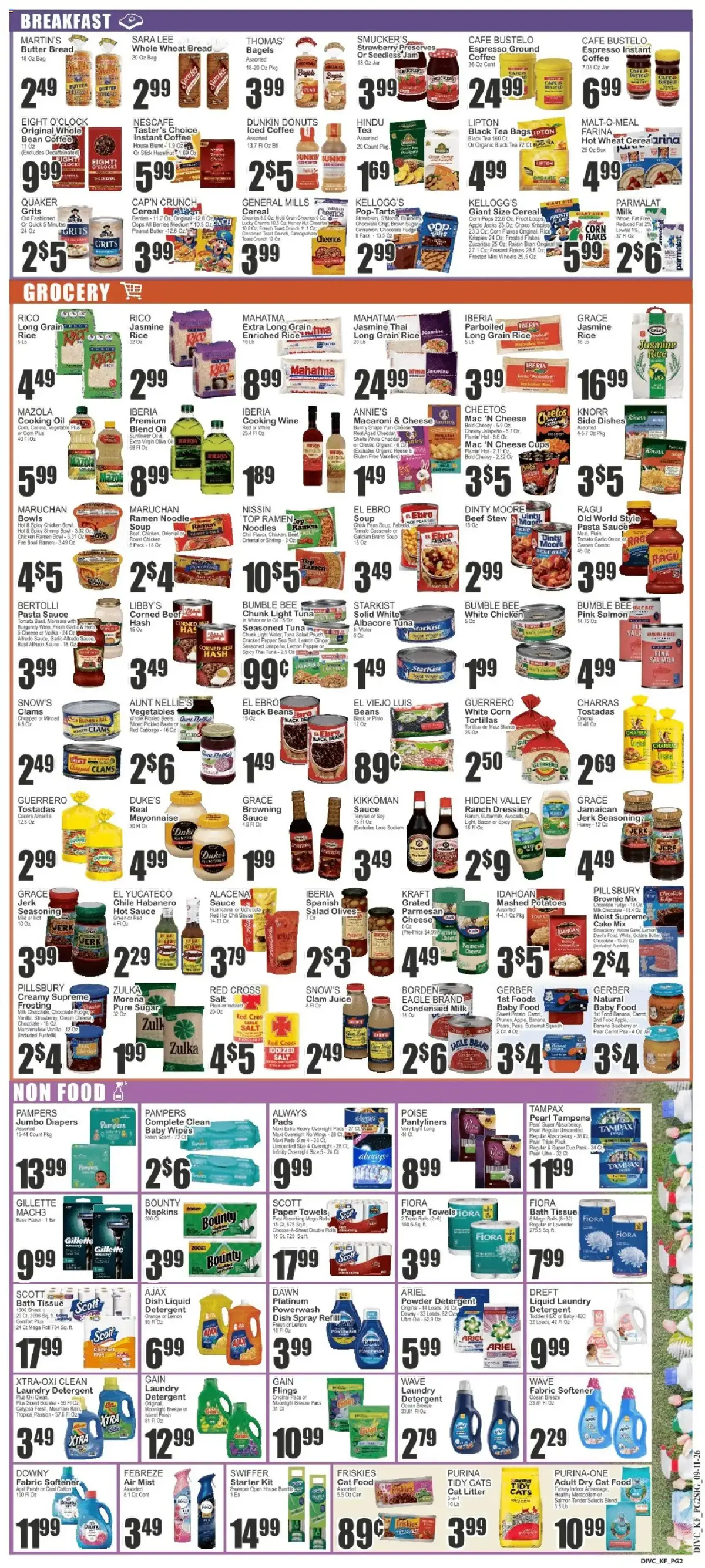 Key Food Weekly Ad, page 2 of 4, valid 09/11/2026 - 09/17/2026 — Kraft, Iberia, Bounty, Laundry Detergent