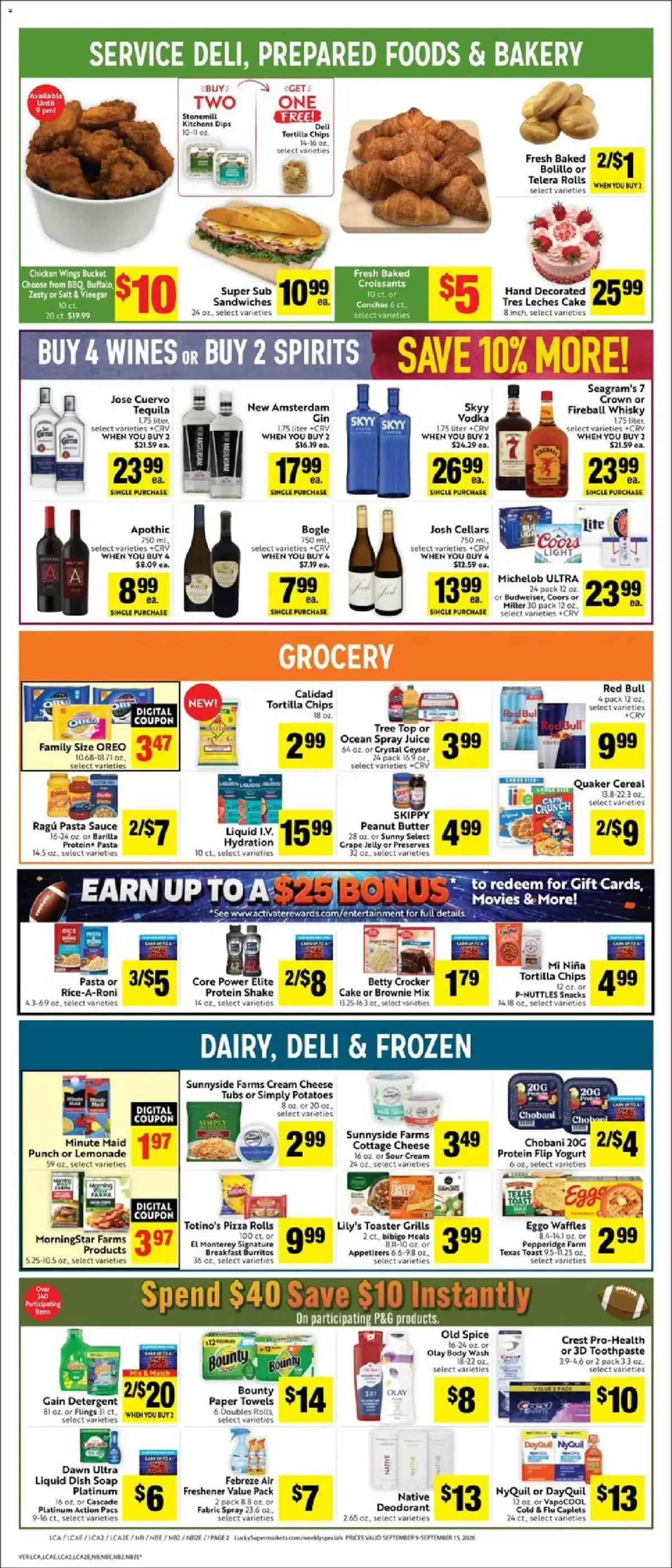 Lucky Supermarkets Weekly Ad, page 2 of 4, valid 09/09/2026 - 09/15/2026