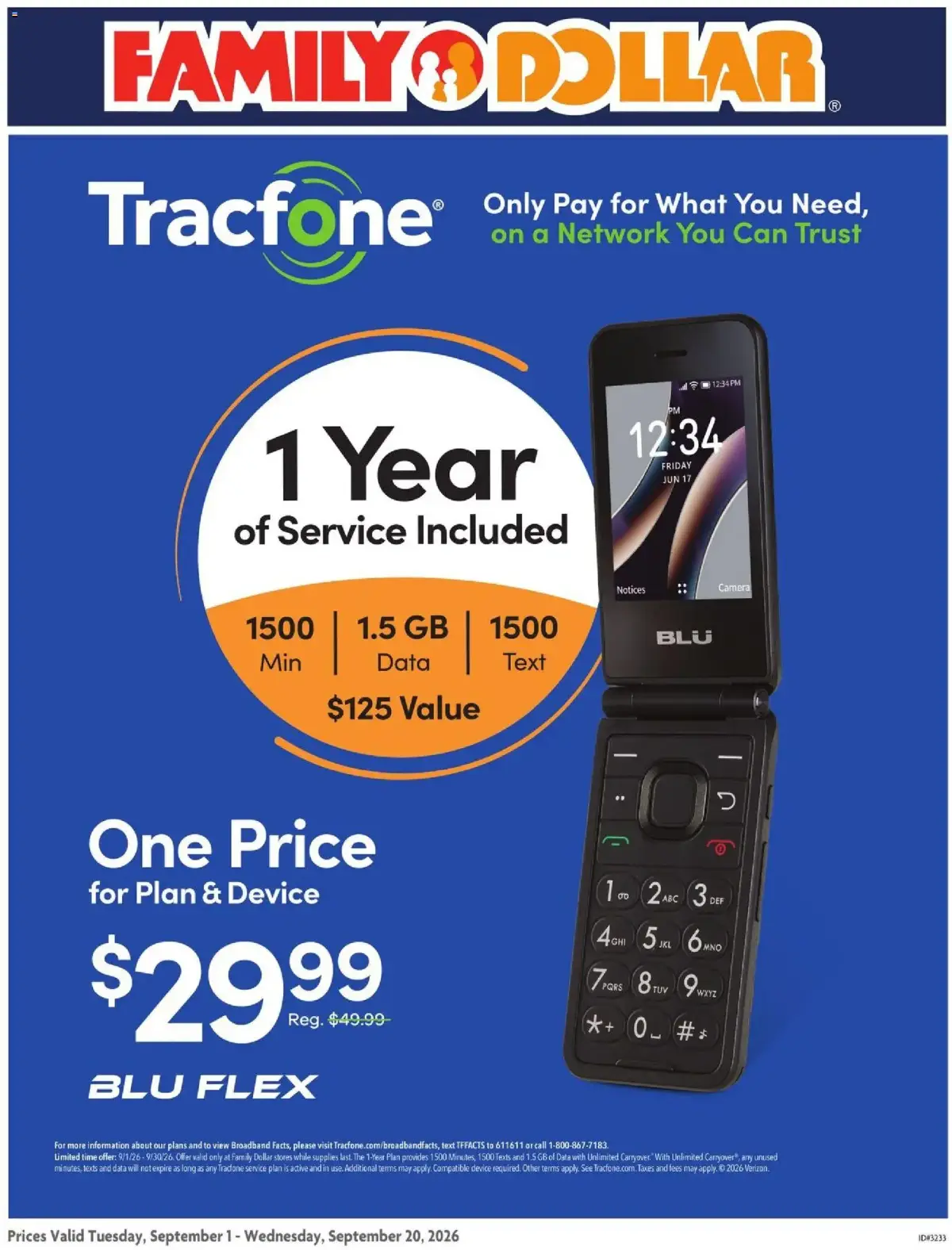 Family Dollar AT&amp;T/Tracfone, page 2 of 2, valid 09/01/2026 - 09/30/2026