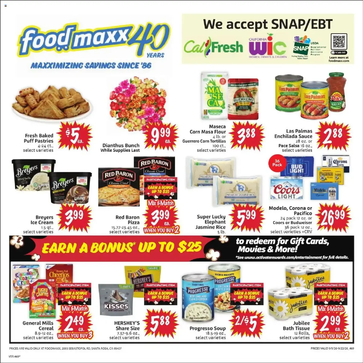 FoodMaxx Weekly Ad, page 2 of 2, valid 09/09/2026 - 09/22/2026 — Light, Wonder, Patron, Outshine